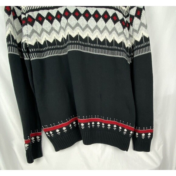 CHAPS Ralph Lauren Cardigan Sweater Mens L Fair Isle Full Zip Mock Neck Nordic - Picture 9 of 11